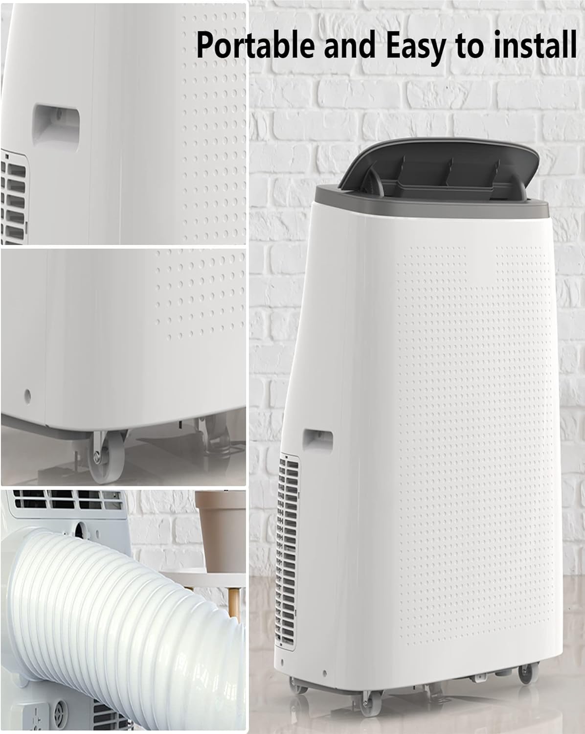 ac-14000 14000 BTU Portable Air Conditioners, White&Grey