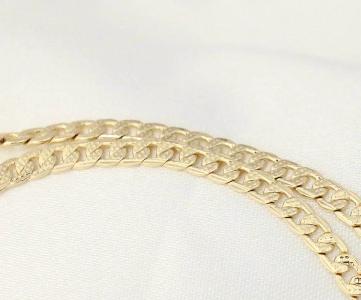 14K Bonded Gold Cuban Chain with Rose Cross Charm, Best Unisex Christmas Gift for Women, Men, Girlfriend, Boyfriend, Her, Bestfriend