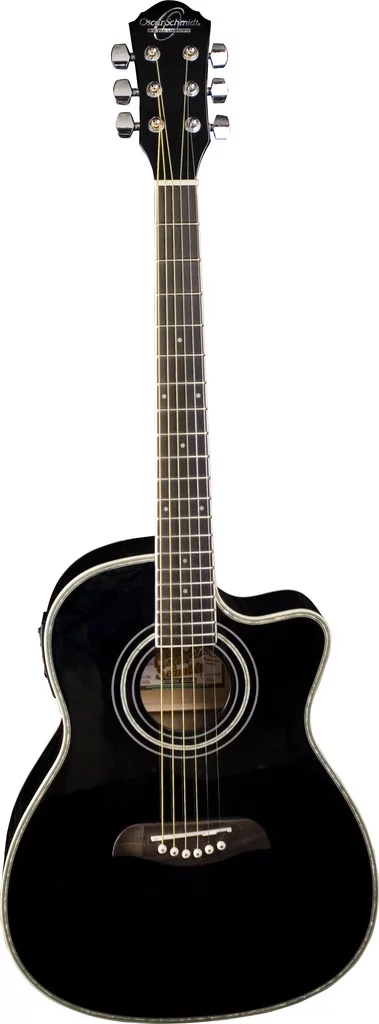 Oscar Schmidt OG1CEB 3/4 Size Acoustic-Electric Guitar, 4 Band EQ Tuner, Black - Curated Treasures Market