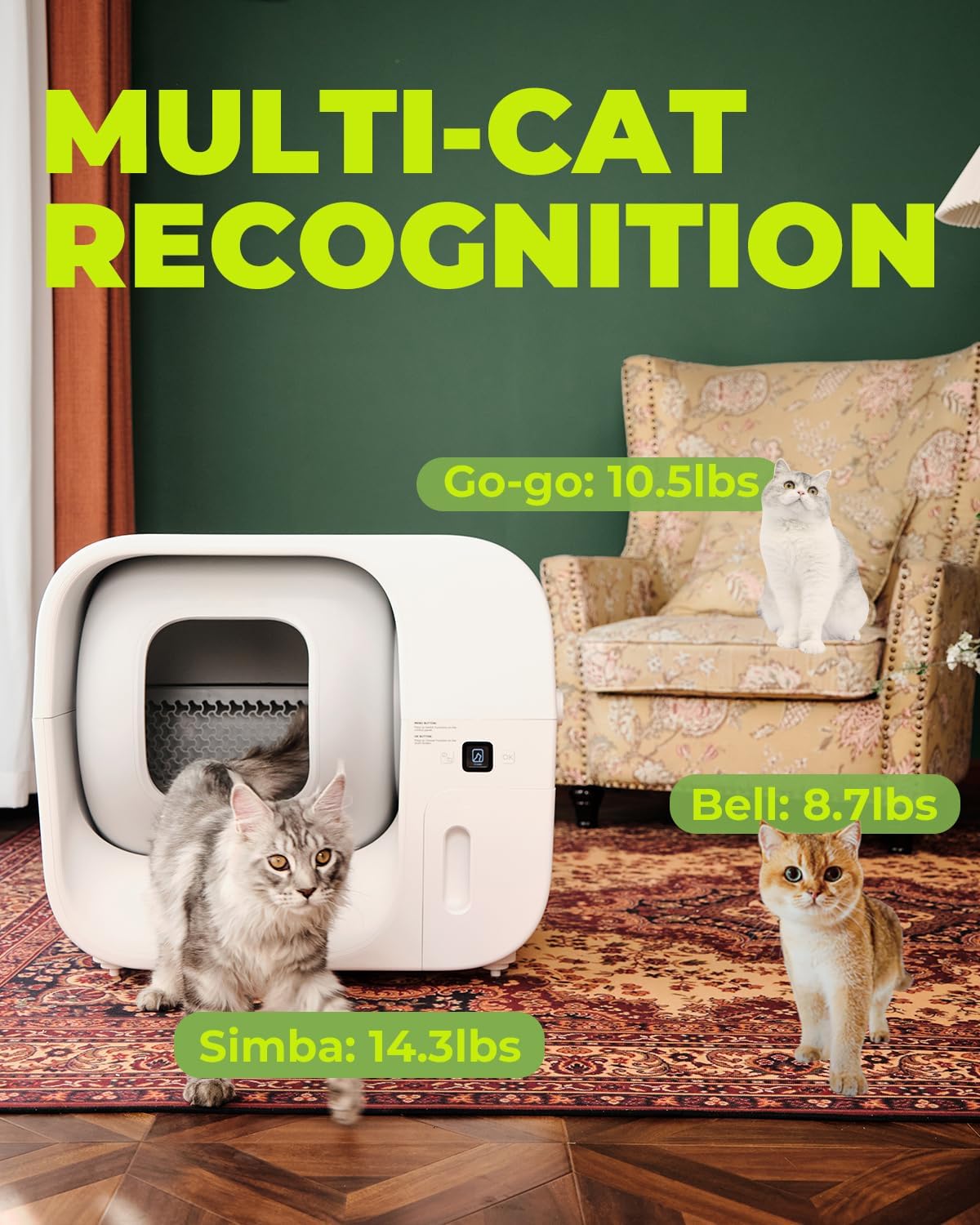 Furbulous True Odor-Free Self Cleaning and Packing Litter Box, Automatic Cat Litter Box with Self-Pack and Refill System, APP Control