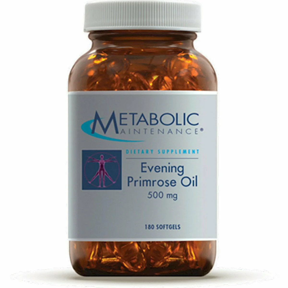 Evening Primrose Oil 500 mg 180 gels by Metabolic Maintenance - Kansas Nuitrition - HNZSDS
