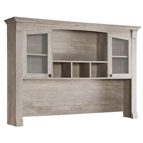 OKD 60" Executive Desk with Drawers, Farmhouse Home Office Desk with Charging Station, Keyboard Tray, File Cabinet Storage