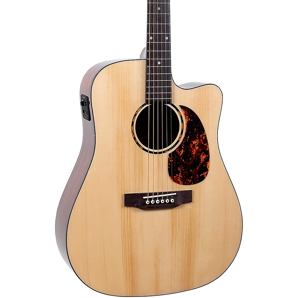 Recording King RD-G6-CFE5 Solid Top Dreadnought Cutaway Acoustic-Electric Guitar Natural - Curated Treasures Market