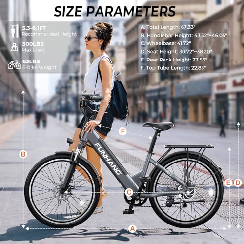 Electric Bike for Adults, 1000W Peak EBike, 50 Miles 21.7MPH Adult Electric Bicycles with 48V Built-in Removable Battery, Adjustable Stem, Rear Rack