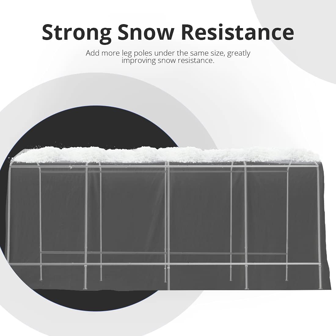 KING BIRD 13' x 20' x 12' Heavy Duty Anti-Snow Carport for SUV, Full-Size Truck and Boat, Outdoor Car Canopy Boat Shelter with Reinforced Ground Bars