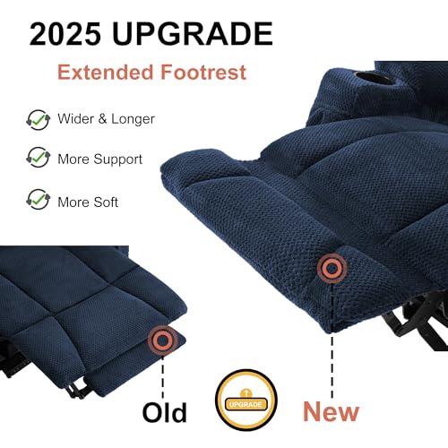 MCombo Zero Gravity Power Recliner Chair with Heat and Vibration Massage, Reclining Chair with USB & Type C Ports, Cup Holders for Living Room
