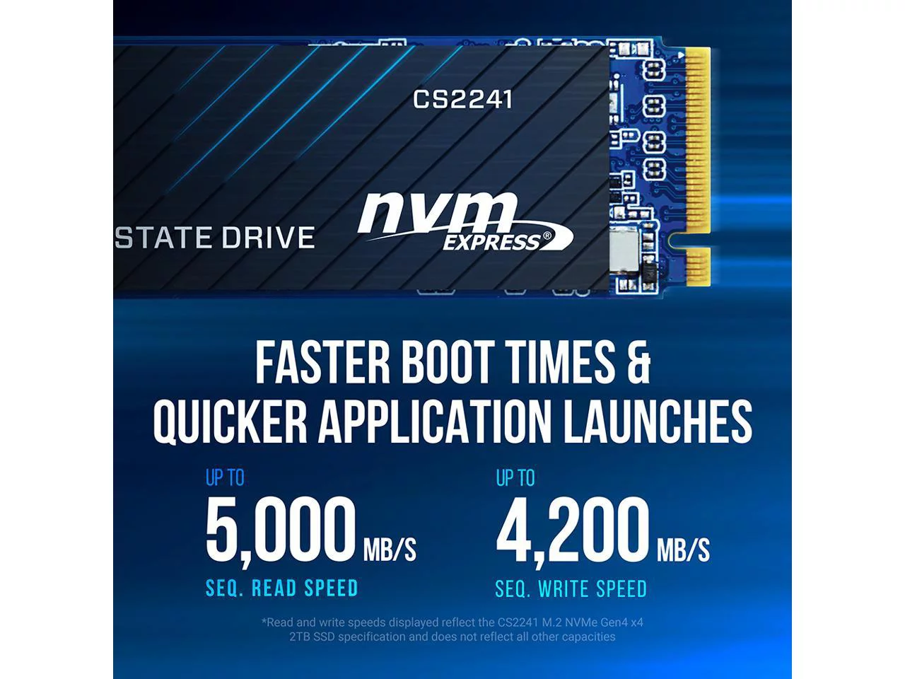 PNY CS2241 M.2 2280 4TB PCI-Express 4.0 x4 3D NAND Internal Solid State Drive (SSD) M280CS2241-4TB-RB