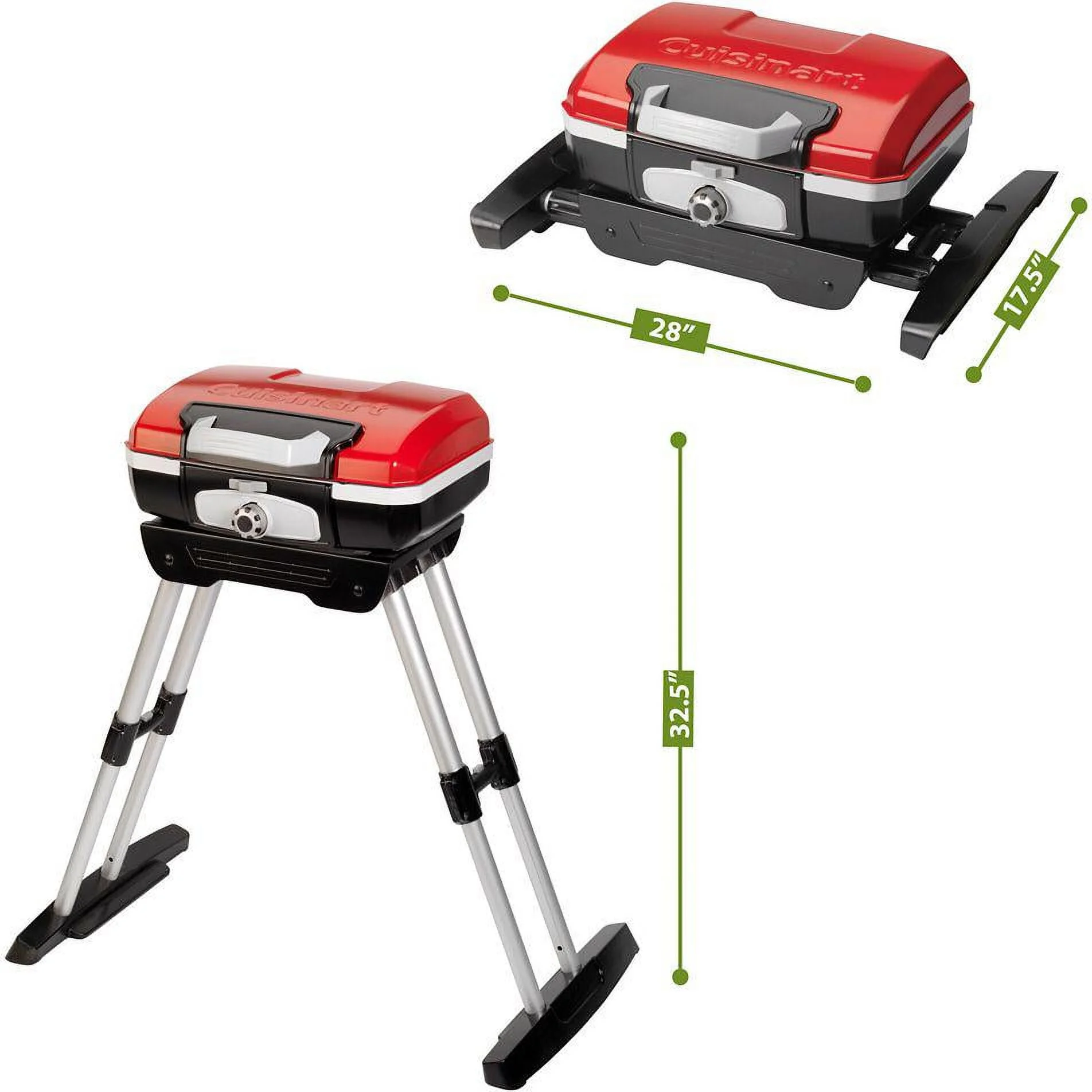 Cuisinart Petit Gourmet Portable Outdoor LP Gas Grill with VersaStand