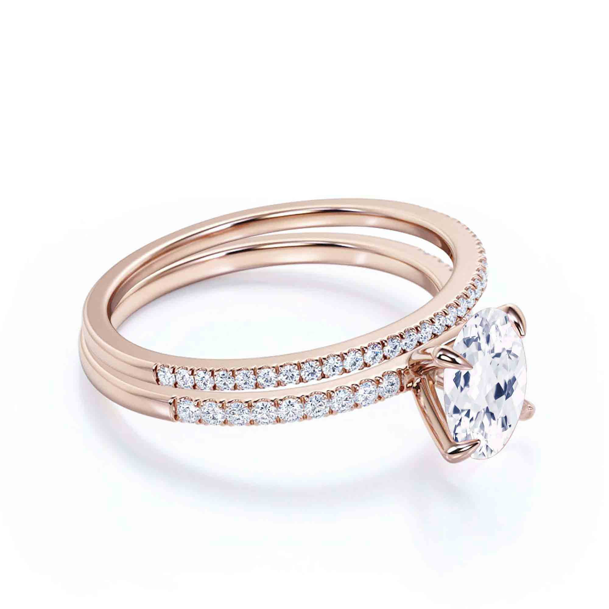 Sirprisingly Gift Minimalist 2.00 Carat Oval Diamond Moissanite Engagement Ring, Classic Wedding Ring