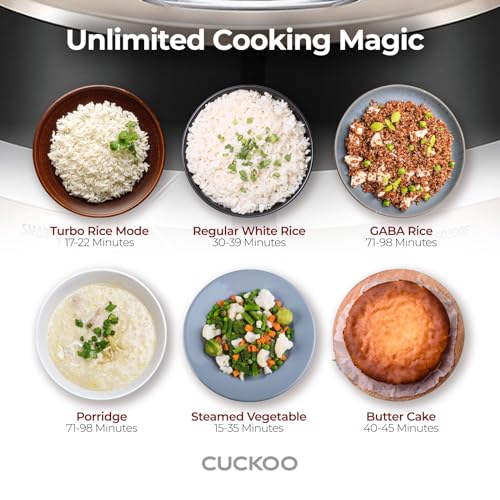 CUCKOO CRP-EHSS0309FG 3-Cup (Uncooked) / 6-Cup (Cooked) Induction Heating Pressure Rice Cooker with Nonstick Inner Pot, 16 Menu Modes