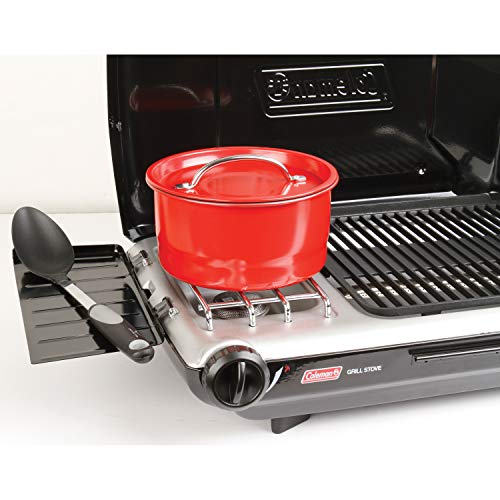 Coleman Tabletop 2-in-1 Camping Grill/Stove, 2-Burner Propane Grill & Stove with Adjustable Burners & 20,000 BTUs of Power, Great for Camping