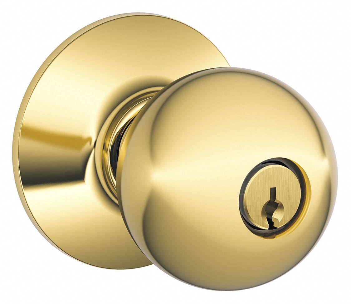Schlage F51A Orb 605 Knob Lockset,mechanical,entrance,grd. 2