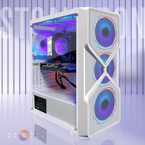STGAubron Gaming PC Computer Desktop, GeForce RTX 2060 Super 8G, Intel Core I7 8th up to 4.1GHz, 16G DDR4, 1T SSD, WiFi 6 & BT 5.2, RGB Fan x6