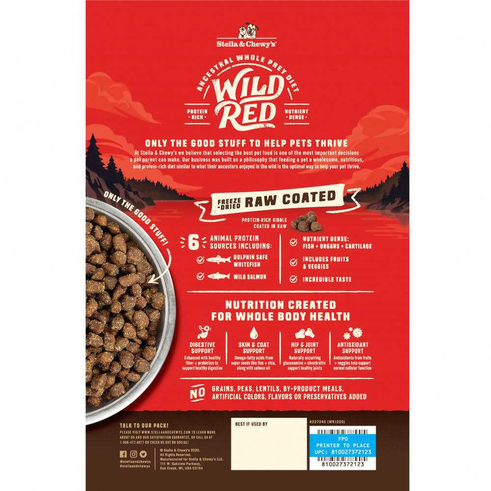 Stella &amp; Chewy's Wild Red Dry Dog Food Raw Coated High Protein Grain Free Recipe - Pet Supplies online store