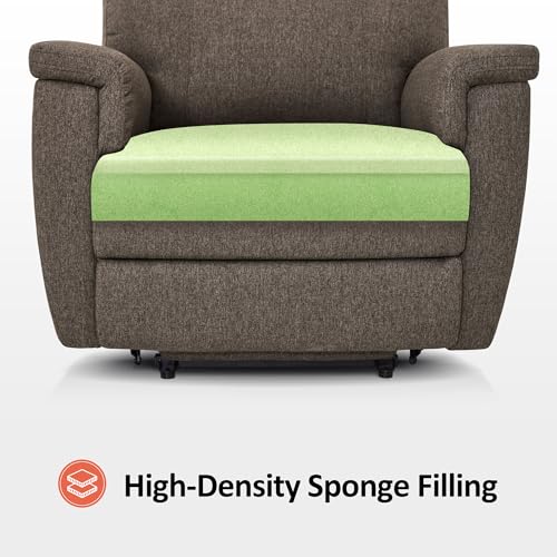 MCombo Power Lift Recliner Chair with Massage and Dual Heating, Adjustable Headrest, Extended Footrest for Elderly People, Fabric R7605 (Dark Grey)