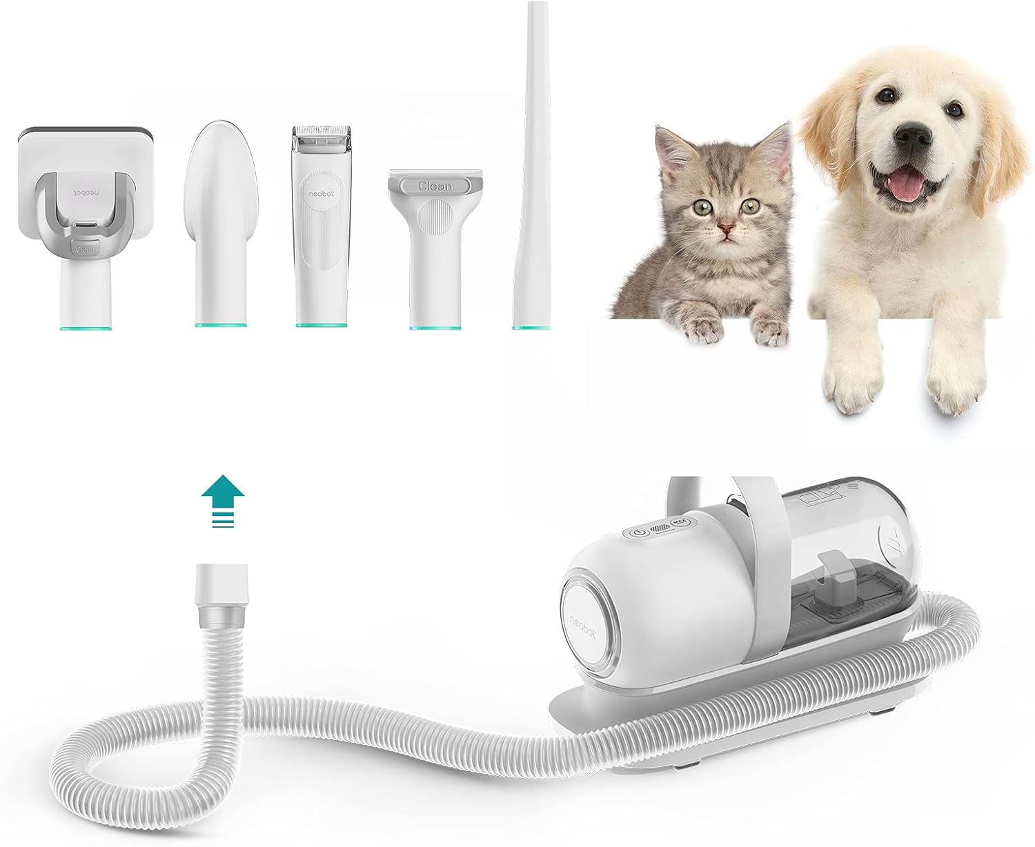 neabot P1 Pro Pet Grooming Kit & Vacuum Suction 99% Pet Hair