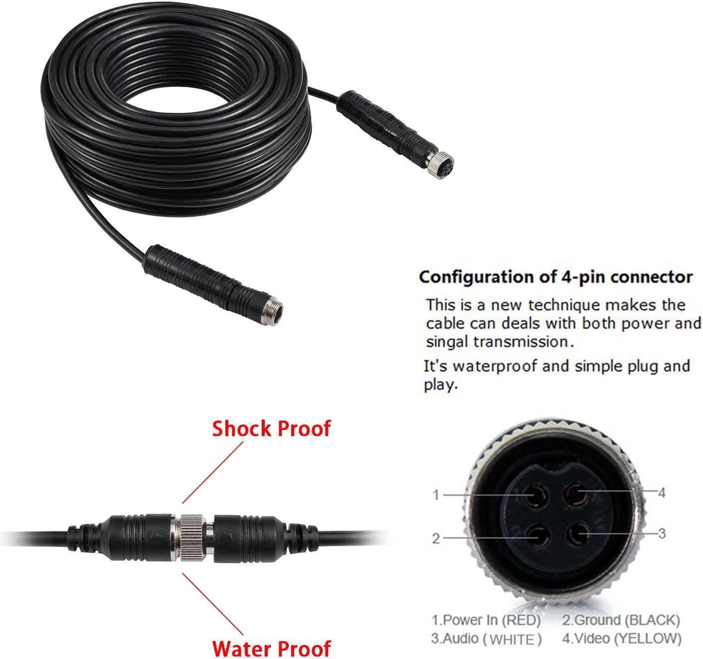 DALLUX Heavy Duty Vehicle Truck Bus Backup Camera System