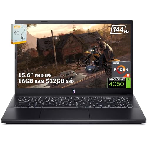 acer Nitro V 15 Gaming Laptop | 15.6" FHD 144Hz IPS Display | AMD 6-core Ryzen 5 7535HS Processor | 32GB RAM 1TB SSD | NVIDIA GeForce RTX 4050 |