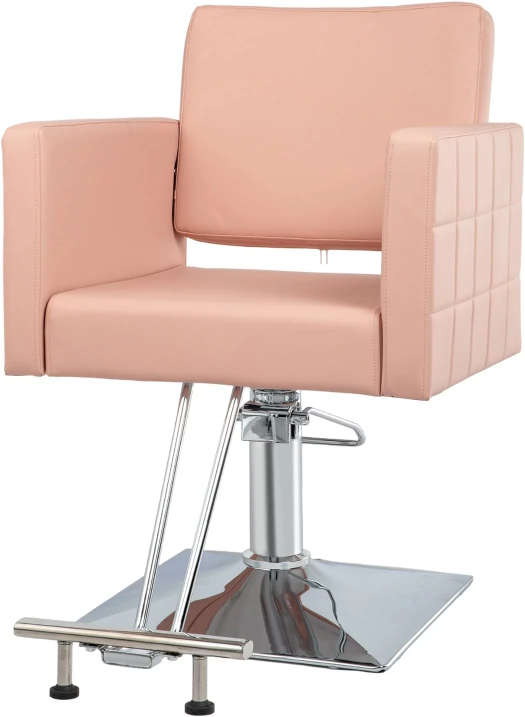OmySalon Salon Styling Chair for Hair Stylist Wide Seat, Hydraulic Barber Chair with Stainless Steel Footrest, Camel Hair Salon Chair Heavy Duty