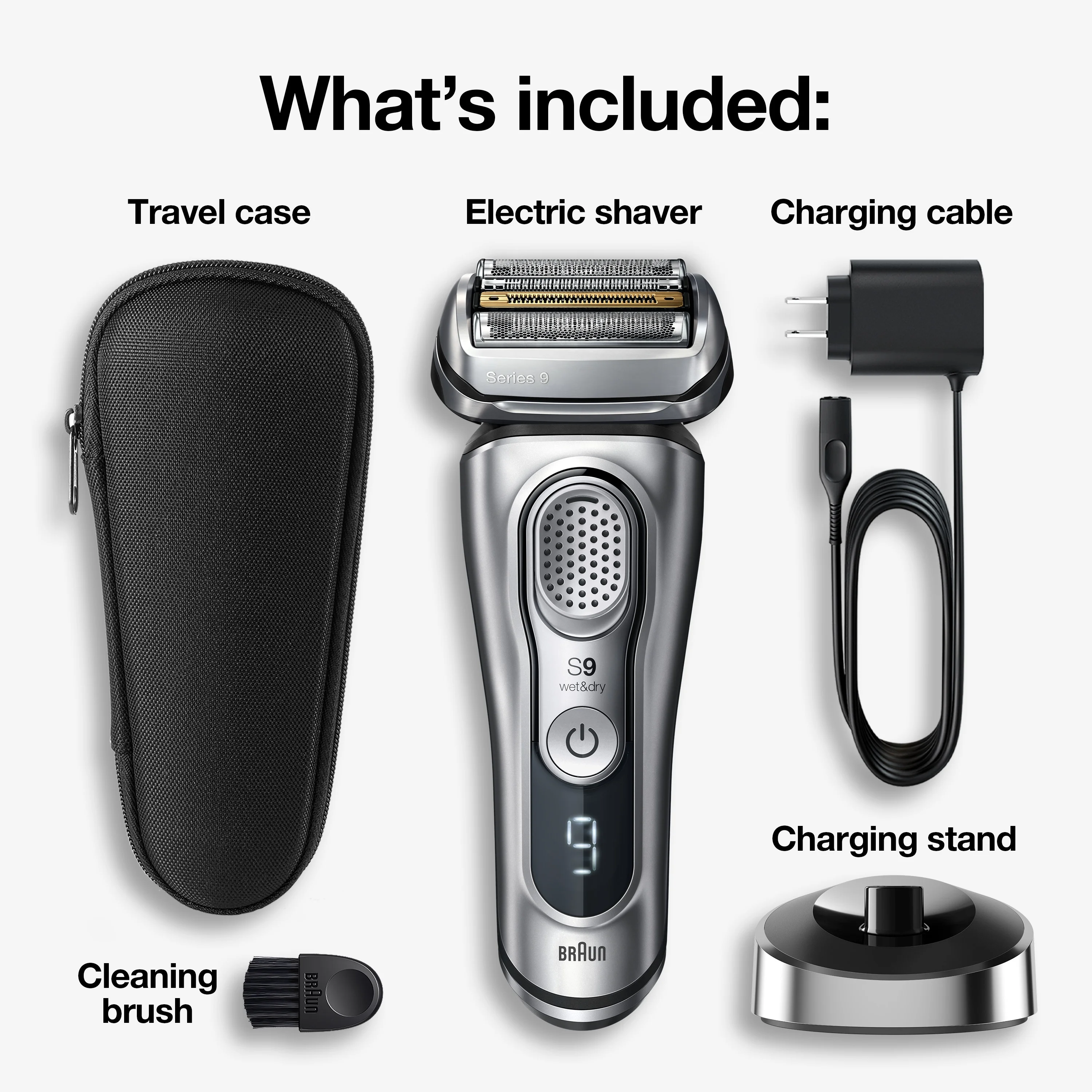 Braun Series 9 9330s Mens Wet Dry Electric Shaver with Charging Stand