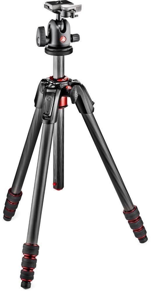 Manfrotto 190 Go! 4 Section Carbon Fiber Tripod with Ball Head (Black)
