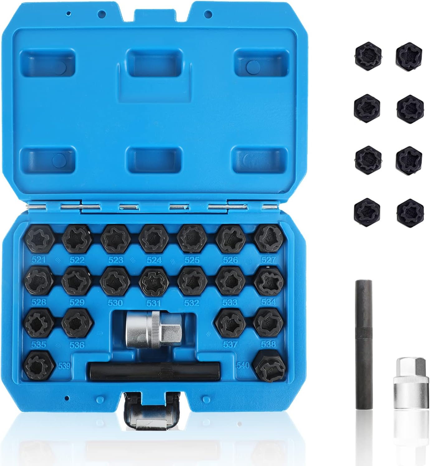 CATUDIY 22pcs Screws Removal and Install Socket Sleeve Set, Anti-Theft Wheel Lock Lug Nuts Remover Kit