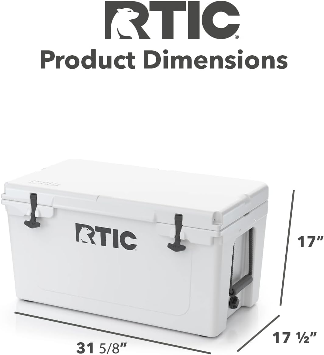 RTIC 45、65、85、110 QT Ultra-Tough Cooler Hard Insulated Portable Ice Chest Box for Beach, Drink, Beverage, Camping, Picnic, Fishing, Boat, Barbecue