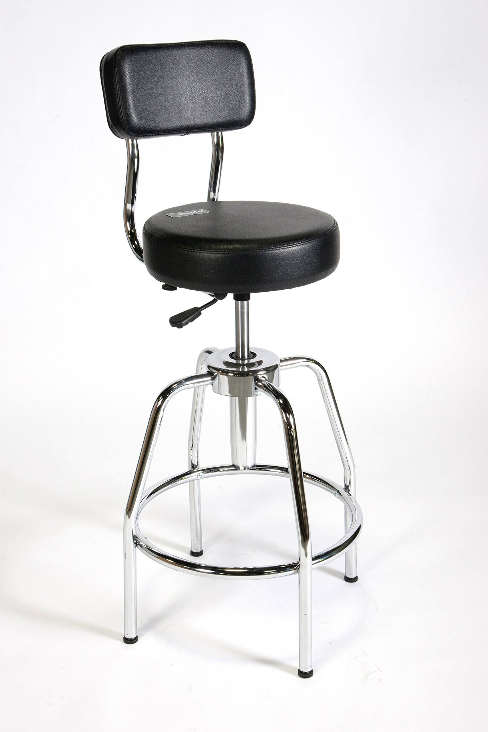 Shopsol Black Vinyl Heavy-Duty Shop Stool