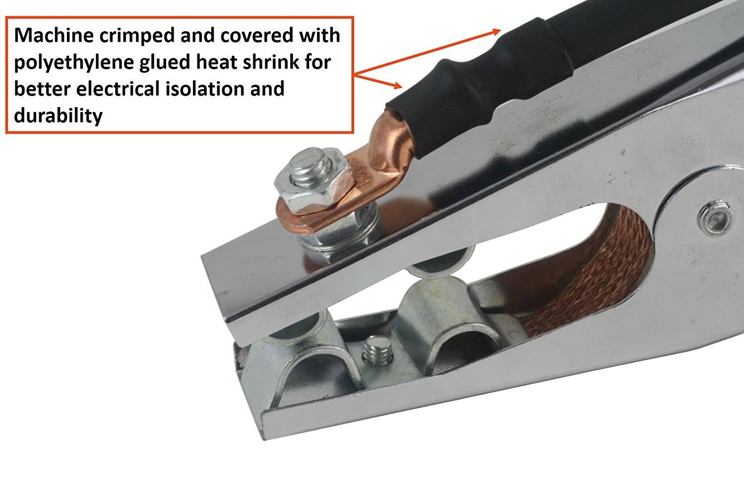 S&Uuml;A 200 Amp Welding Leads Assembly Set - Dinse 35-70 Connector - #2 AWG Cable (75 Feet Each Lead)