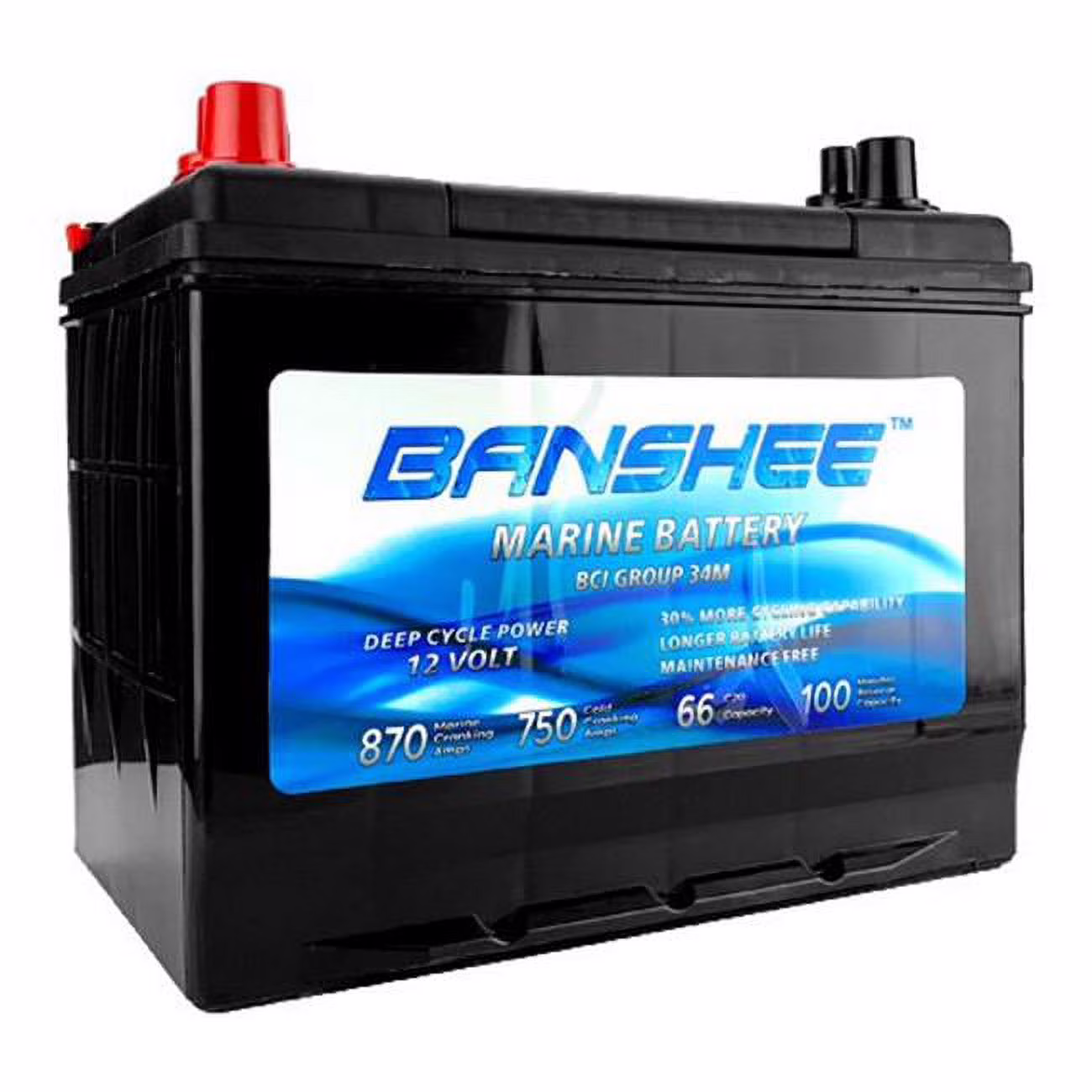 Banshee 34M-Banshee-100 Deep Cycle Battery for Replacement Optima Blue Top - Group Size 34