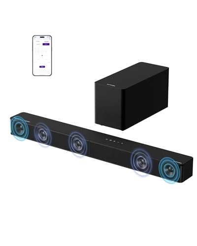 ULTIMEA 5.1CH Surround Sound Bar with Subwoofer, Dolby Atmos, VoiceMX & BassMX Tech, 300W Soundbar for Smart TV
