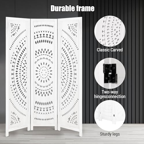 5.6FT Tall Room Divider,Japanese Room Divider 6 Panel Shoji Screen Room Dividers
