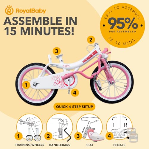 Royalbaby Princess Girls Kids Bike 12 14 16 18 20 Inch Children Bicycle with Basket for Age 3-12 Years