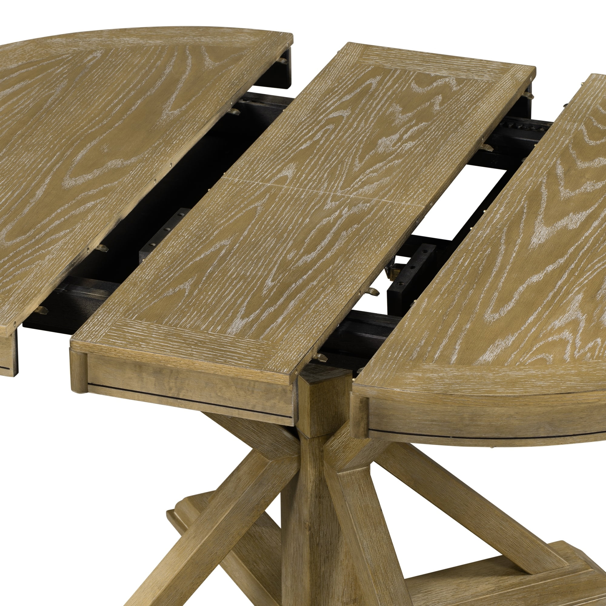 5 Piece Dining Table Set with Extendable Table & 4 Upholstered Chairs