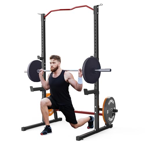 Adjustable Squat Rack Barbell Rack Squat Stand Bench Press Pull Up Home Gym