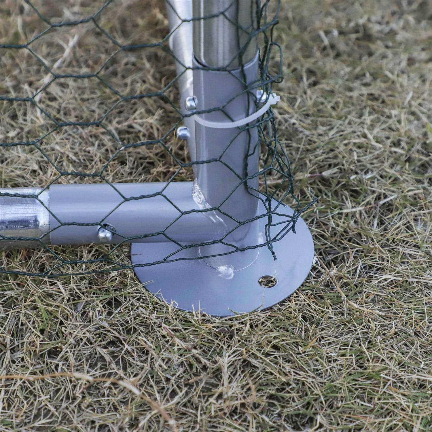 PawHut Galvanized Metal Chicken Coop Cage with Cover Walk-In Pen Run - Pet Supplies online store