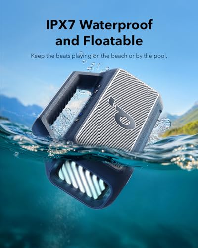 Soundcore Boom 2 by Anker, Outdoor Speaker, 80W, Subwoofer, BassUp 2.0, 24H Playtime, IPX7 Waterproof, Floatable, RGB Lights, USB-C, Custom EQ
