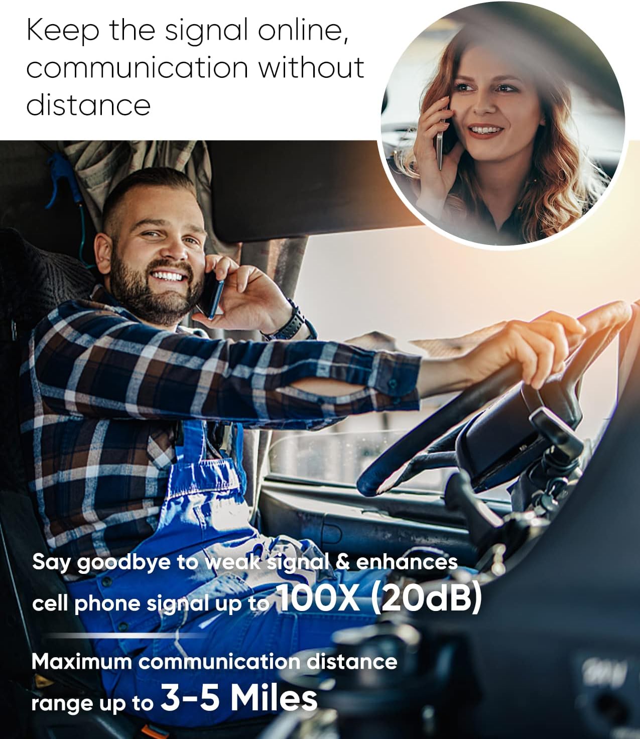 SolidRF-Vehicle Cell Phone Signal Booster for RV Truck-Compatible with All U.S. Carriers Networks-Boosts 3G 4G LTE Signal-5G Ready for Bands