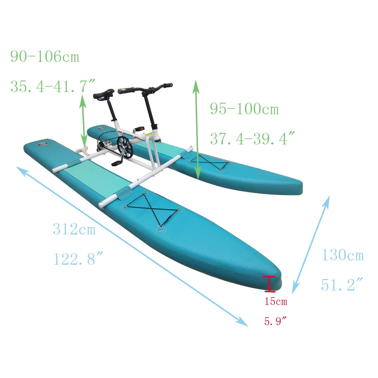 Techtongda Single Person Water Bike Cruise Sightseeing Pedal Recreational Boat