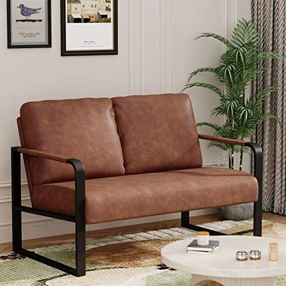 xrboomlife Love Seat Mini Couch Small Settee Loveseat Bench for Living Room  Faux Leather Loveseat Sofa Small Sofa Couches for Small Spaces with