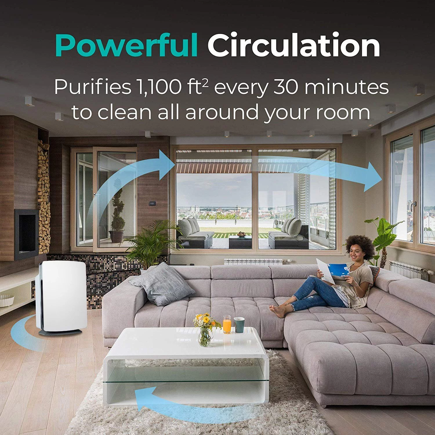 Alen BreatheSmart Classic Air Purifier with Fresh, True HEPA Filter, for Allergens, Dust, Mold, Germs and Household Odors - 1,100 SqFt