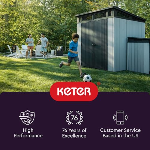 Keter Manor 4x6 Resin Outdoor Storage Shed Kit-Perfect to Store Patio Furniture, Garden Tools Bike Accessories, Beach Chairs and Lawn Mower