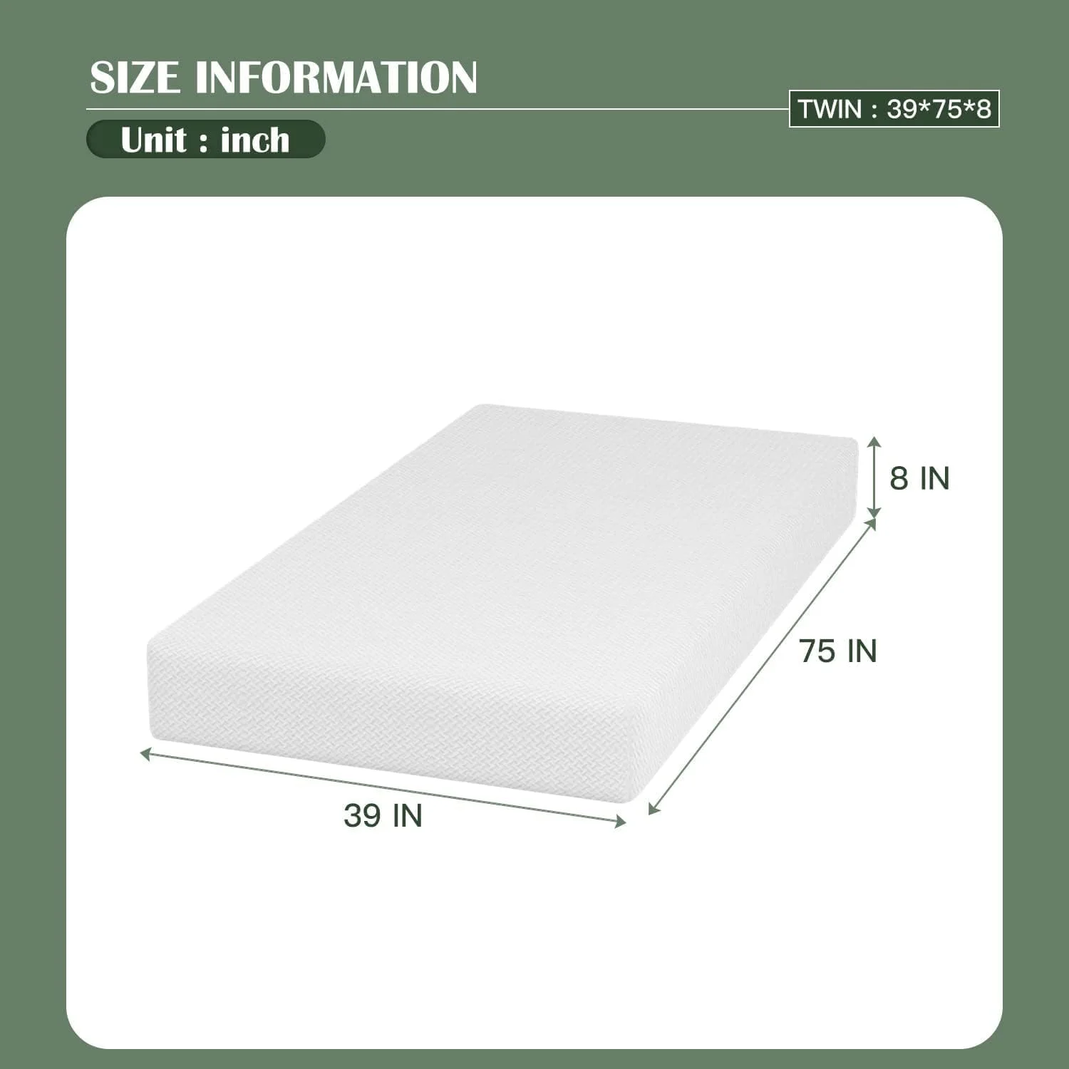 CL.HPAHKL 5/6/8/10/12inch Twin Size Base Foam Mattress, Medium Firm Mattresses for a Cool Sleep & Pressure Relief