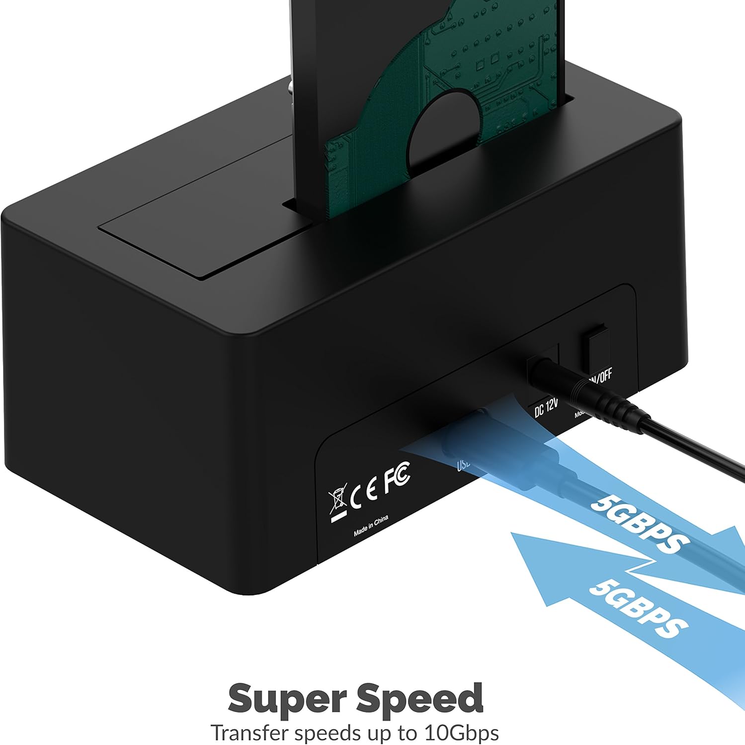 Sabrent USB 3.1 to SATA External Hard Drive Docking Station for 2.5 or 3.5in HDD