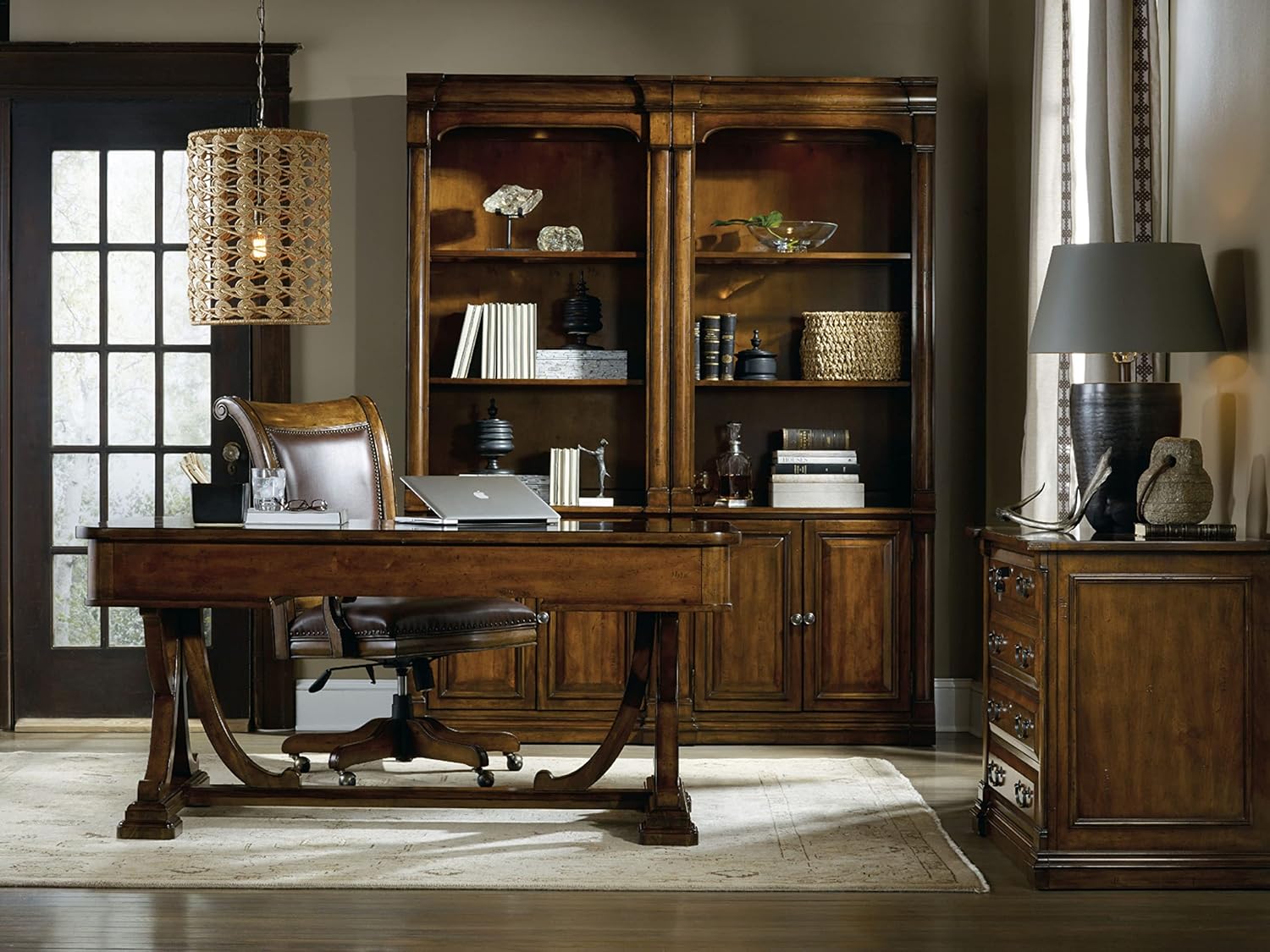 Hooker Furniture Tynecastle Writing Desk in Medium Wood