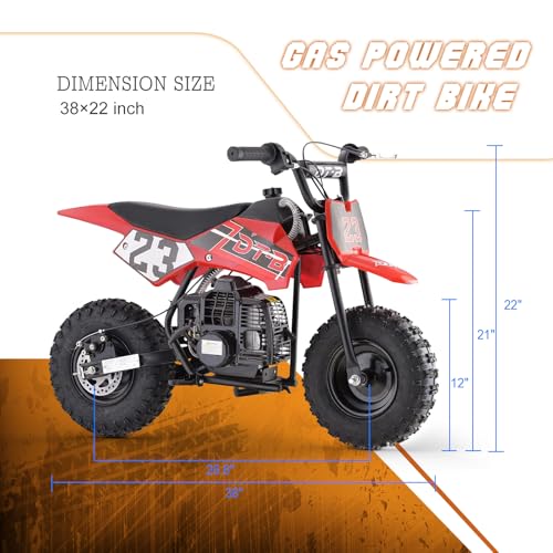 Superrio 49CC 2-Stroke Gas Power Mini Dirt Bike Dirt Off Road Motorcycle (Red)