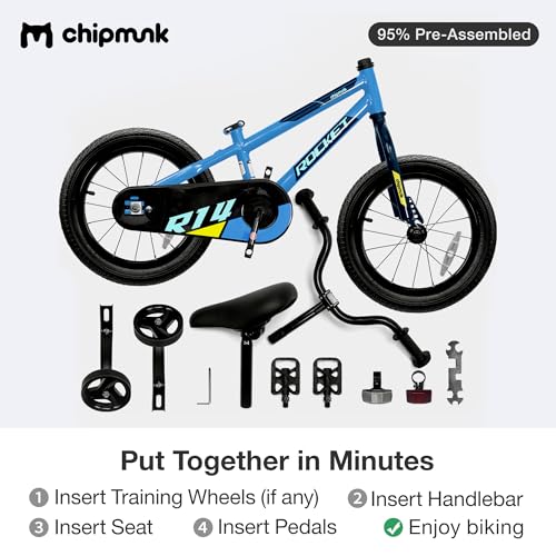 Chipmunk Kids Bike Toddlers 12 14 16 18 Inch Wheel Bicycle Beginners Boys Girls Ages 3-11 Years, Multiple Color Options
