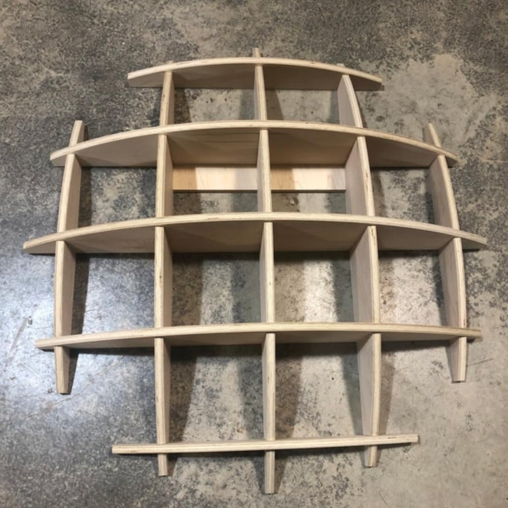 Modular Paintable Wooden Wall Shelf, Sphere Bookcase, Hanging Geometric Office Furniture, Sphere Shelf, Multifunctional Display Shelves