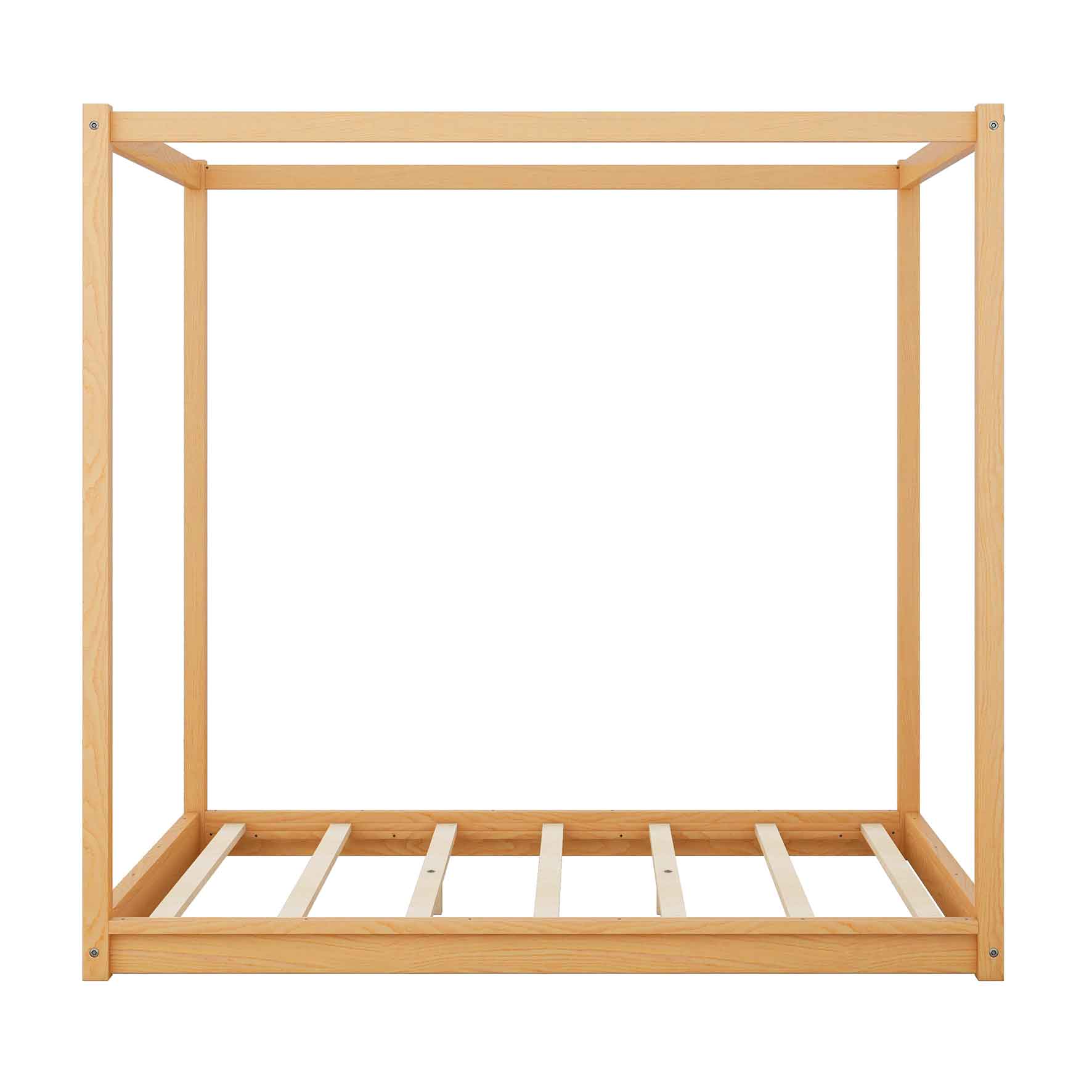 Simple Style Full Size Wood Canopy Platform Bed with Support Legs