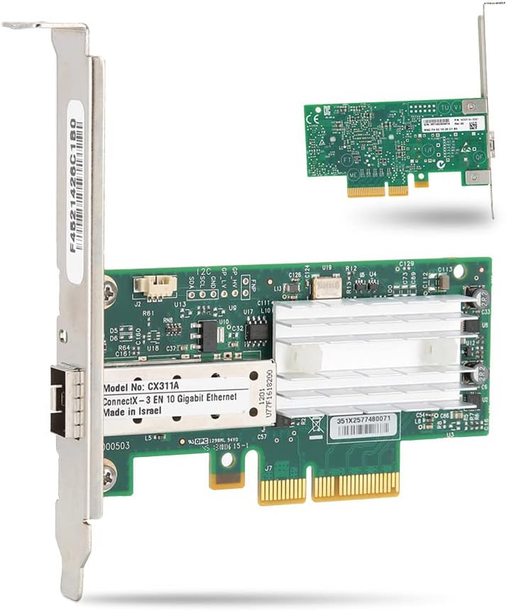 Universal Network Card, SFP Fiber Optic Interface 10 Gigabit Network Card, PCI-EX4 X8 X16 High Speed Fiber LC Multifunctional Network Adapter